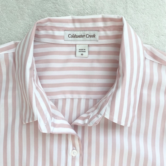 Goldwater Creek Womens 100% Cotton Shirts No-iron Long Sleeve Sz 10 - Picture 3 of 10